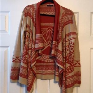 Fun cardigan! Burnt orange & tan.